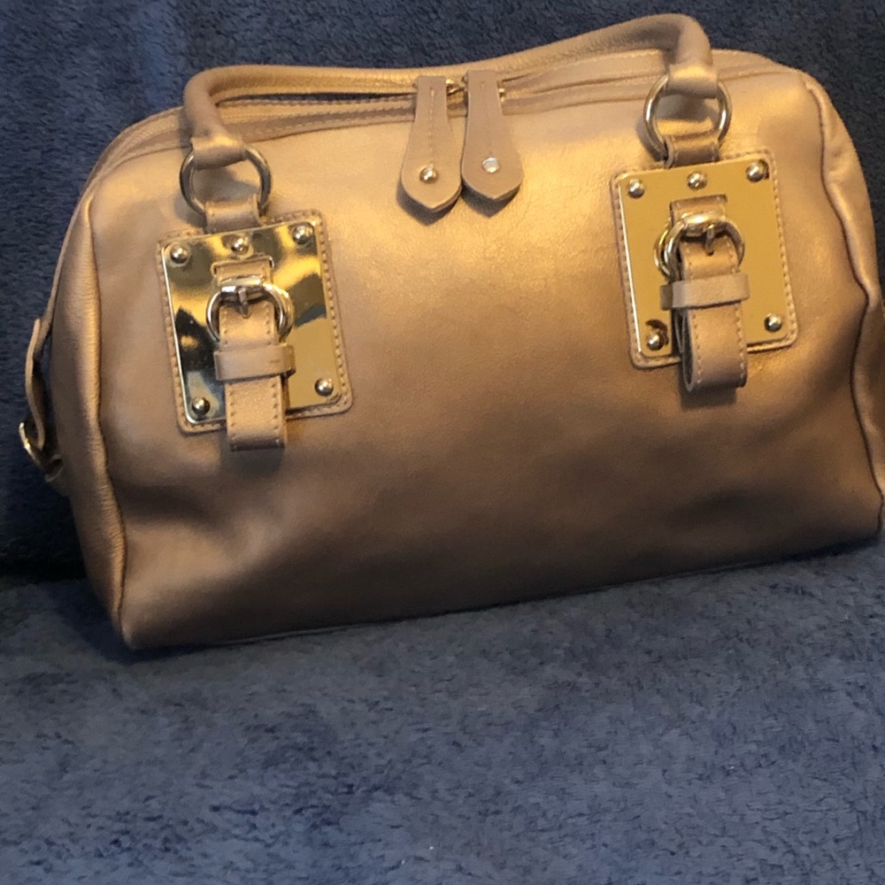 EUC Cavalcanti Metallic Gold Leather .Satchel